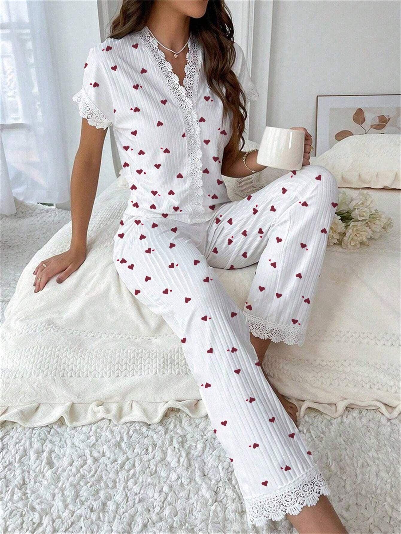 Ribbed Cherry Pajama Set - View 12 | WEUXS