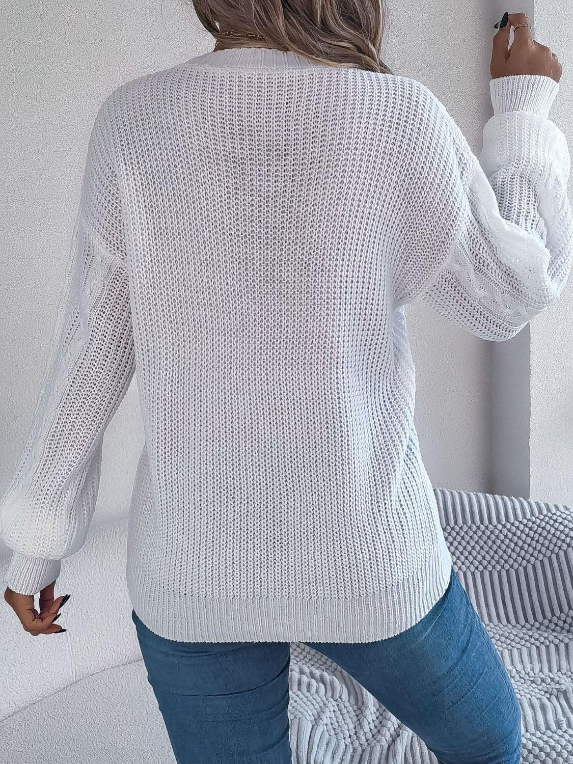 Pink Cable Knit Button Down Cardigan - View 13 | WEUXS