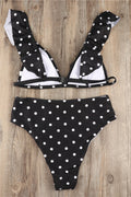 Polka Dot High Waist Ruffle Bikini - Dress In Beauty