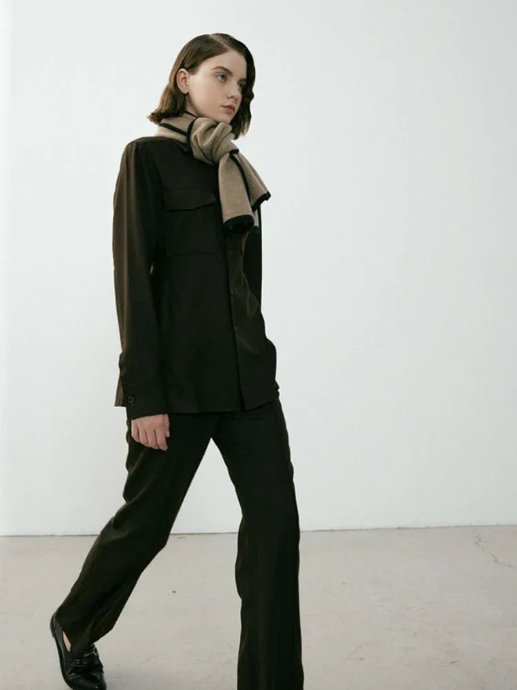 Contrast trim knit scarf - View 12 | WEUXS