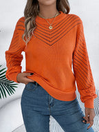 Pointelle Knit Mock Neck Sweater - View 7 | WEUXS