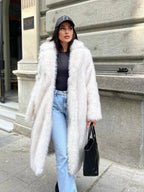Long Faux Fur Trench Coat - View 6 | WEUXS