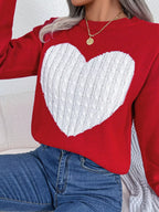 Cable knit sweater with heart design - View 12 | WEUXS