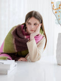 Dopamine Rainbow Block Stripe Oversized Scarf - WEUXS