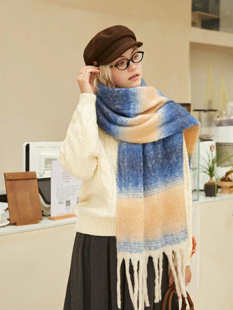 Dreamy Pastel Gradient Oversized Scarf - WEUXS