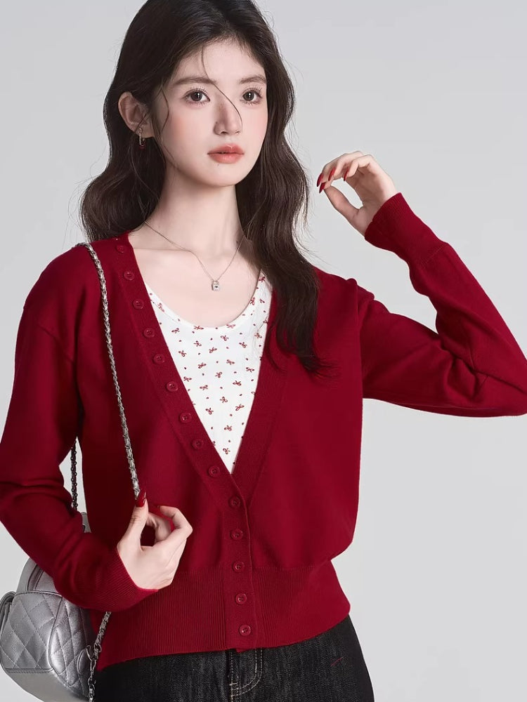 Knit Cardigan & Floral Cami Set Secondary image