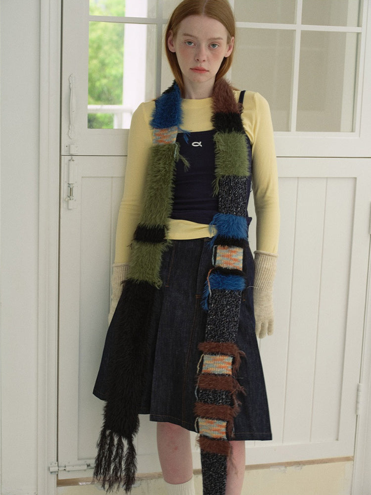 Mixed Texture Striped Long Scarf - View 6 | WEUXS