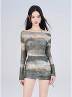 3-Piece Tie-Dye Swimsuit Set with Cover-Up