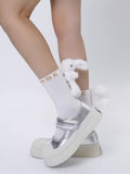 Cotton crew socks with 3D bunny charm - View 6 | WEUXS
