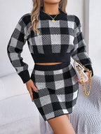 Plaid knit two piece set - View 14 | WEUXS