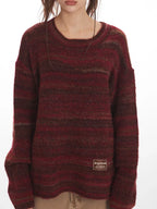 Vintage striped knit sweater - View 6 | WEUXS