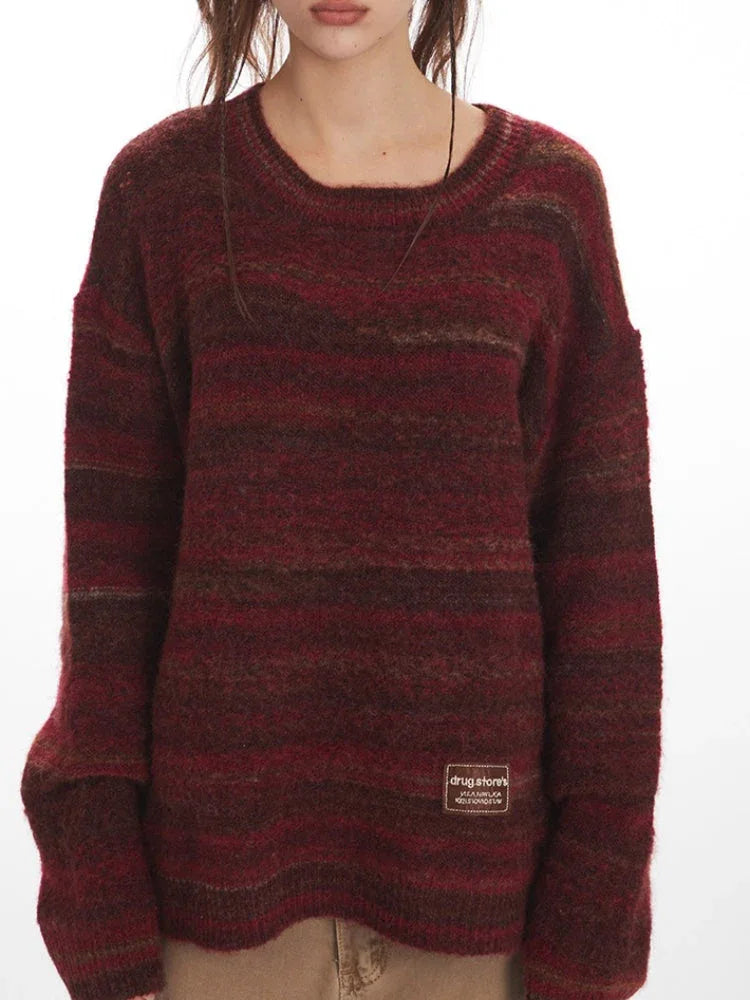 Vintage striped knit sweater - View 6 | WEUXS
