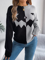 Color Block Pumpkin Sweater - View 12 | WEUXS