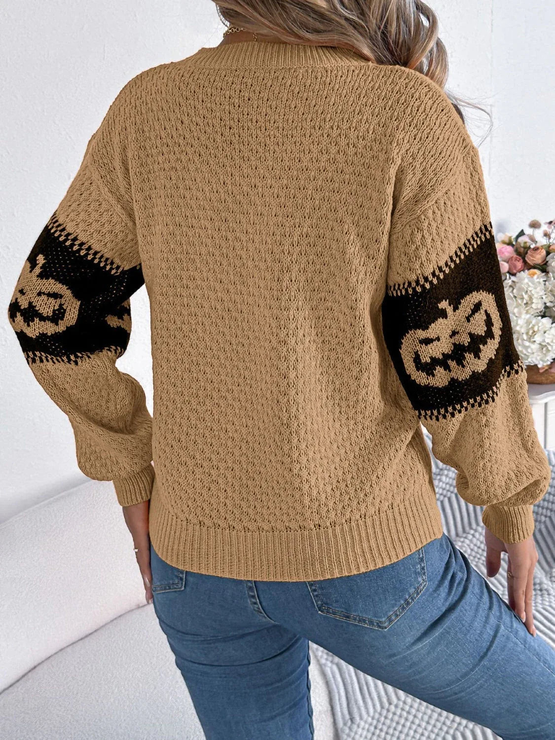 Festive Pumpkin Patch Knit Sweater - View 8 | WEUXS