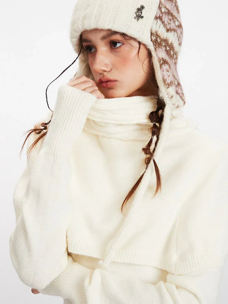 Winter Coquette Mock Two-Piece Capelet Sweater - WEUXS