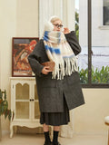 Oversized Block Stripe Knit Scarf - View 8 | WEUXS