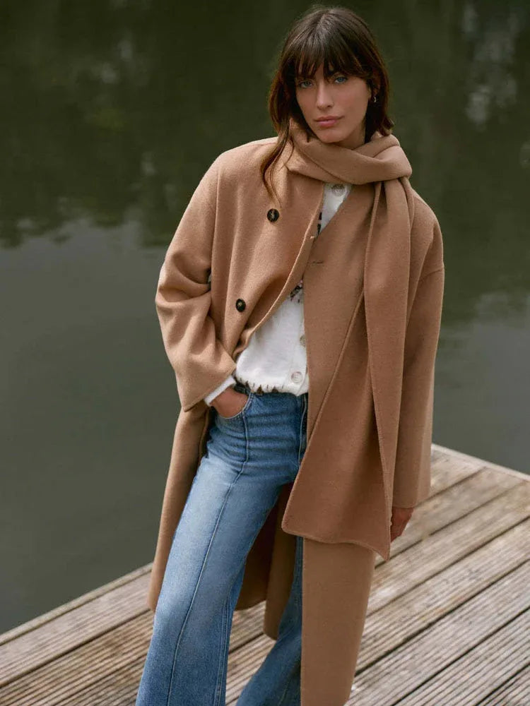 Evelyn Wool-Blend Scarf Coat - View 7 | WEUXS