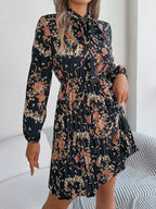 Vintage Pink Floral Pleated Dress - View 19 | WEUXS