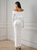 Maxi Dress with Asymmetrical Neckline - View 14 | WEUXS