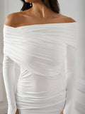 Maxi Dress with Asymmetrical Neckline - View 18 | WEUXS