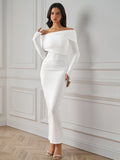 Maxi Dress with Asymmetrical Neckline - View 13 | WEUXS