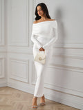 Maxi Dress with Asymmetrical Neckline - View 16 | WEUXS