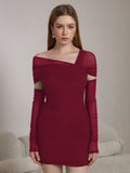 Asymmetrical Neckline Ruched Mini Dress - View 12 | WEUXS