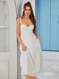 Midi dress with sweetheart neckline - View 6 | WEUXS