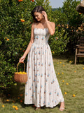Floral print maxi dress with pockets - View 6 | WEUXS