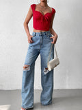 Lace corset crop top with sweetheart neckline and cap sleeves - View 17 | WEUXS