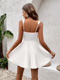 Satin fit and flare mini dress - View 8 | WEUXS