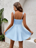 Satin fit and flare mini dress - View 14 | WEUXS