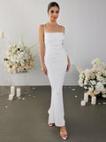 Mermaid maxi dress with lace detail - View 12 | WEUXS