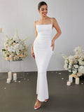 Mermaid maxi dress with lace detail - View 9 | WEUXS