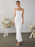 Mermaid maxi dress with lace detail - View 7 | WEUXS