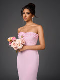 Strapless maxi dress with mermaid hem - View 6 | WEUXS