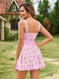 Floral spaghetti strap mini dress - View 9 | WEUXS
