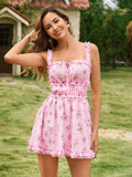 Floral spaghetti strap mini dress - View 13 | WEUXS