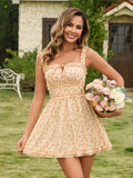 Floral mini dress with empire waist - View 16 | WEUXS