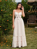 Floral print maxi dress with bow tie front and sweetheart neckline - View 7 | WEUXS
