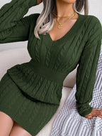 Blue cable knit sweater dress - View 20 | WEUXS