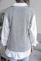 Women's beige cable knit sweater vest - View 15 | WEUXS