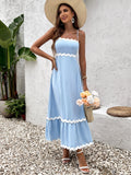Midi Dress with Scalloped Trim - View 9 | WEUXS
