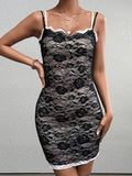 Lace Trim Sheath Dress - View 6 | WEUXS