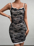 Lace Trim Sheath Dress - View 6 | WEUXS