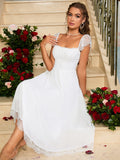 Lace Trim Satin Maxi Dress - View 6 | WEUXS