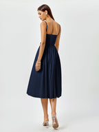 white sweetheart neckline midi dress - View 14 | WEUXS