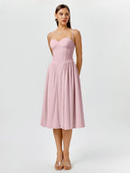 white sweetheart neckline midi dress - View 11 | WEUXS