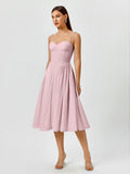 white sweetheart neckline midi dress - View 7 | WEUXS