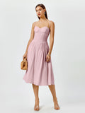 white sweetheart neckline midi dress - View 10 | WEUXS